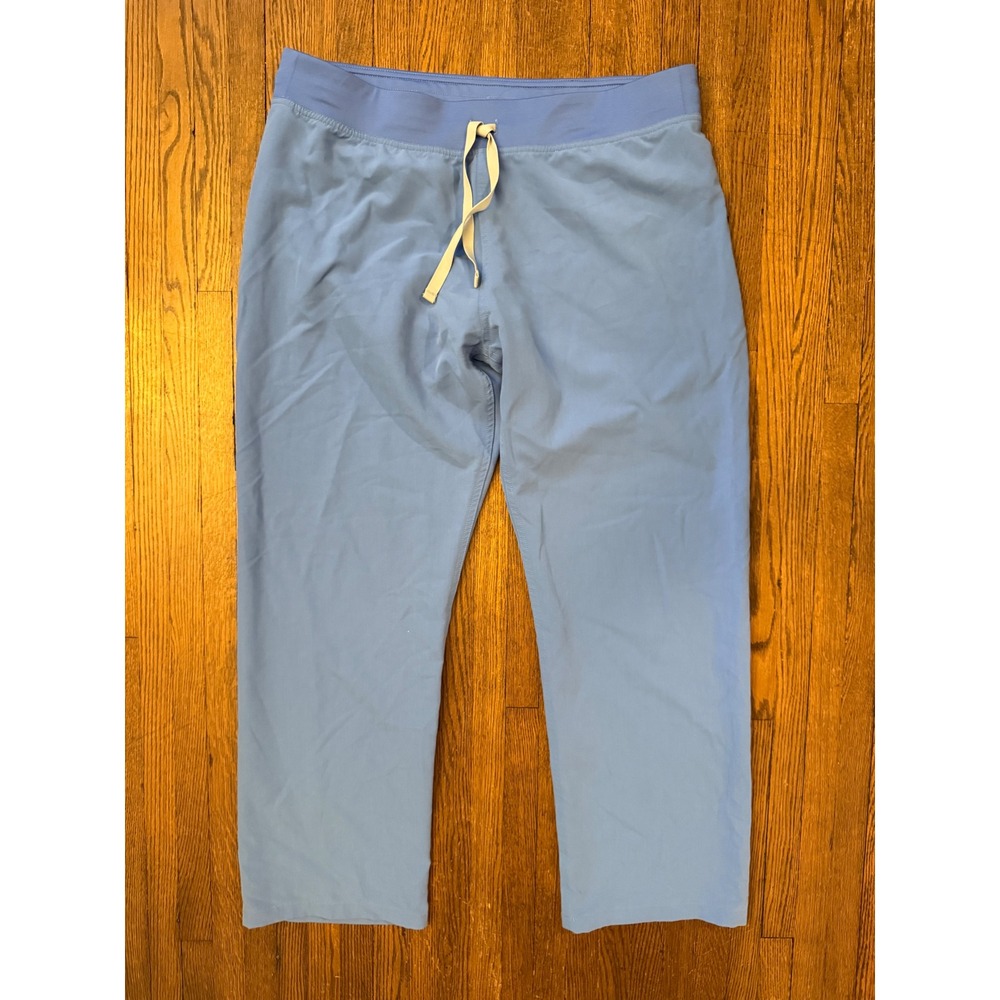 FIGS Livingston Scrub Pants Ceil Blue Drawstring Petite Large L/P